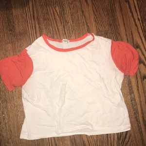 Orange and white T-shirt